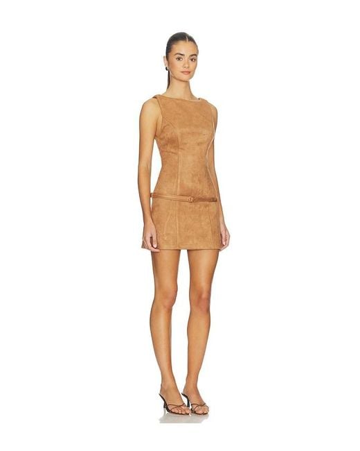 MORE TO COME Natural Rileigh Mini Dress