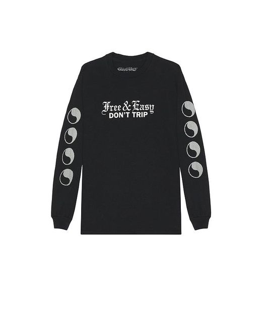 Free & Easy Black On Hood Long Sleeve Tee for men