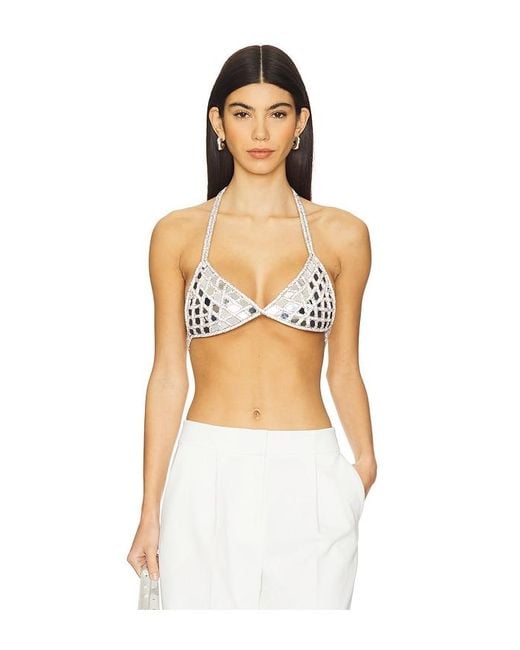 Nue Studio White Mirror Triangle Bra