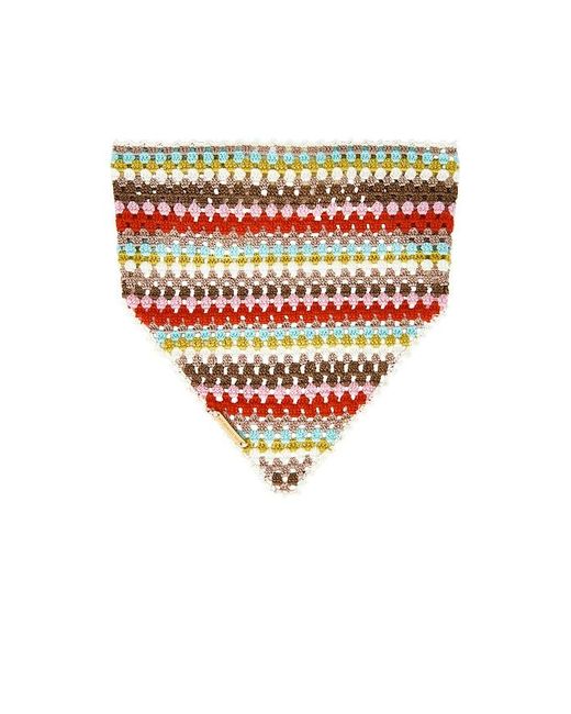 MY BEACHY SIDE White Multi Striped Hand Crocheted Bandana