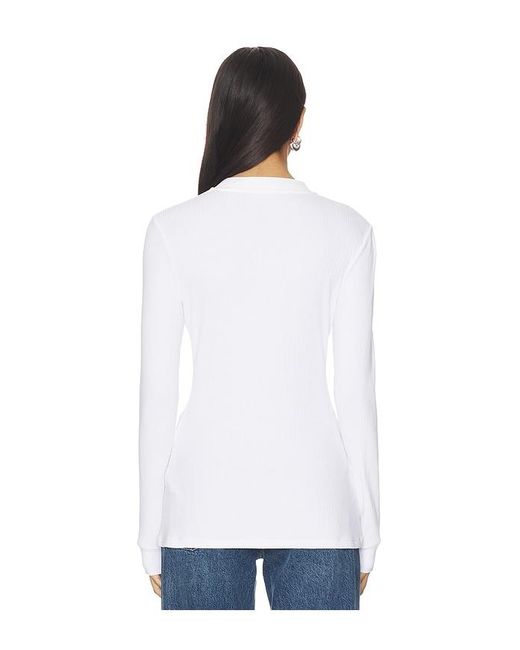 ALIGNE White Daphne Rib Placket Top