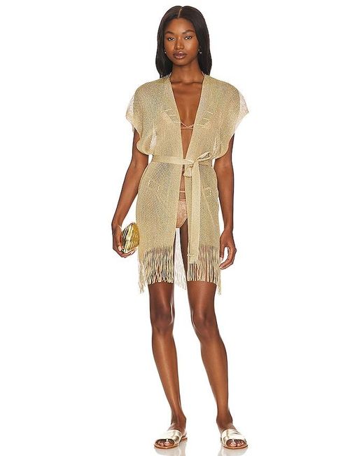 Luli Fama Natural Finge Short Caftan