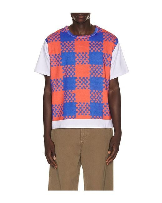 Advisry Blue Shepards Check T-Shirt for men