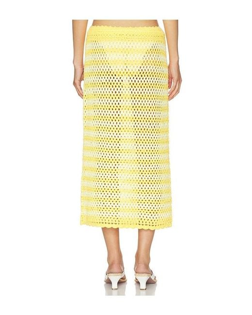 Jonathan Simkhai Yellow Welles Crochet Midi Skirt