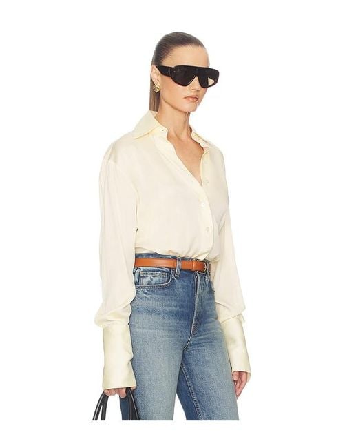 Helsa Blue The Relaxed Silk Shirt