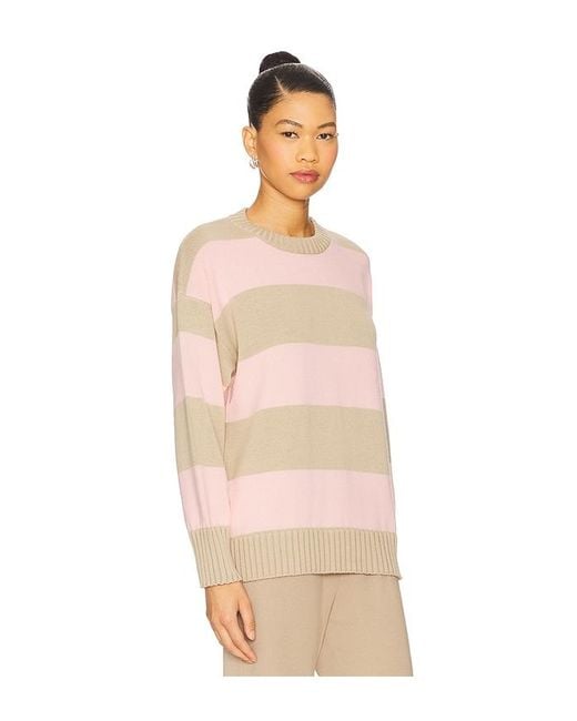 DONNI. Natural Stripe Crewneck Sweater