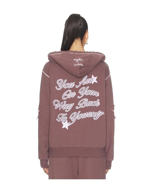 The Mayfair Group Purple Orebella By Bella Hadid X Mayfair On Your Way Back To Yourself Zip-Up Hoodie