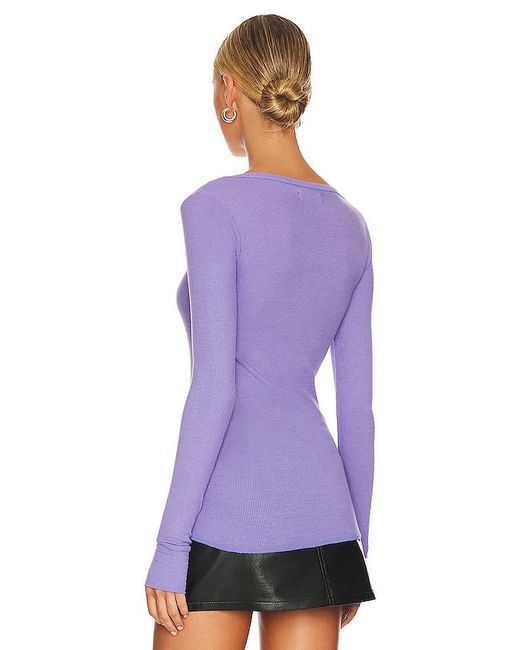 Michael Lauren Purple Otis Long Sleeve Top