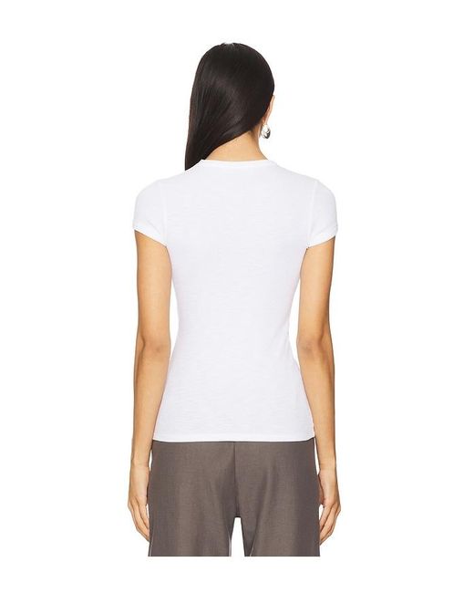 Enza Costa White Cap Sleeve Crew Tee