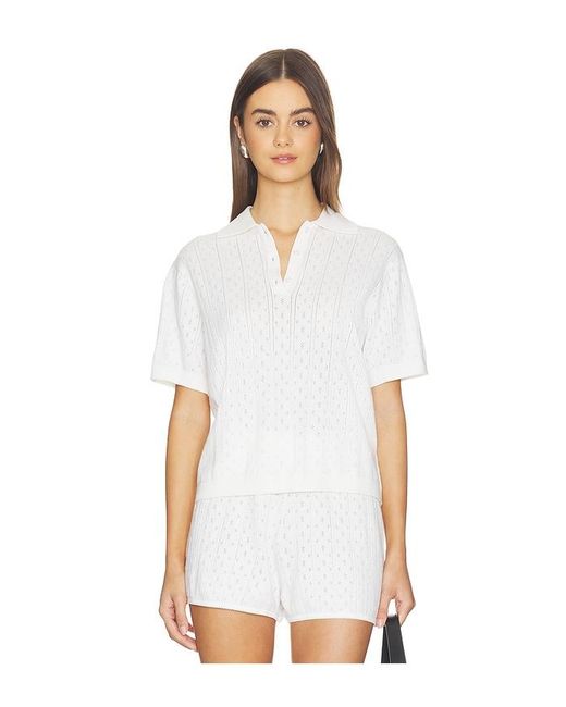 Soft Goat White Pointelle Pique Top