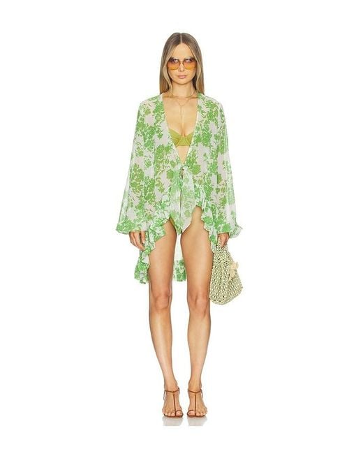 Caroline Constas Green Mini Charlize Coverup
