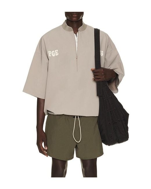 Fear Of God Natural Half Zip Baseball Shirt for men