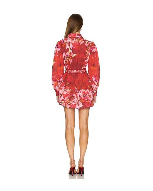 Hemant & Nandita Red Short Dress With Buckle Belt