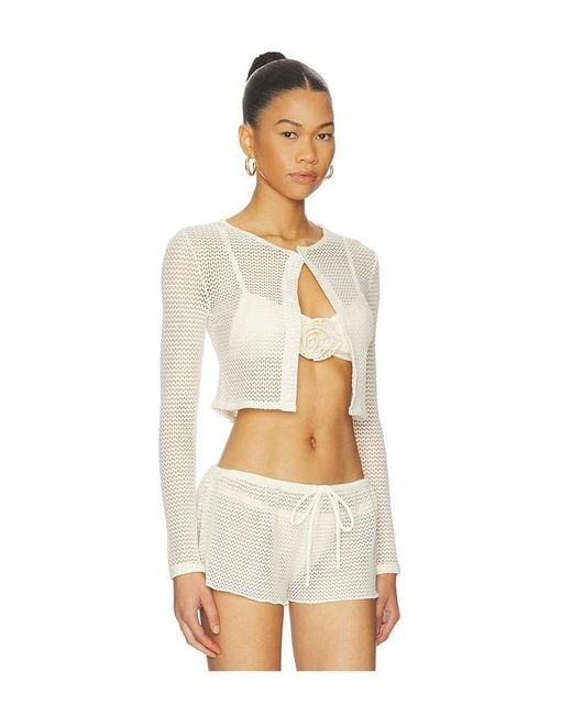 Montce White Button-down Cardi