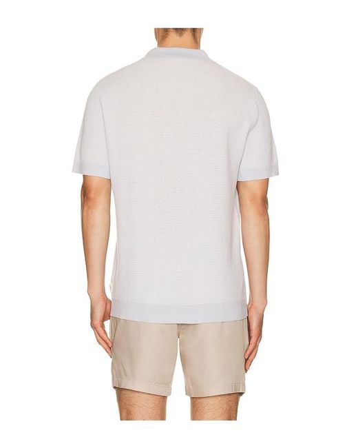 Onia White Textured Johnny Polo for men