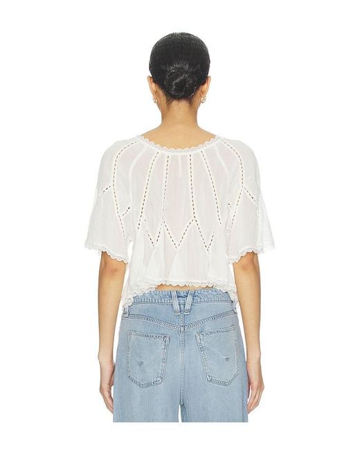 Free People White Michelle Blouse