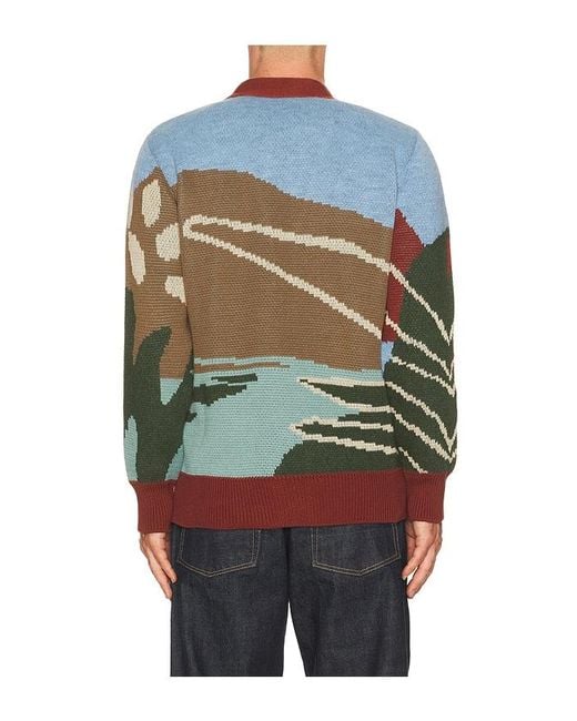 Far Afield Blue Buckley Cardigan Sweater for men