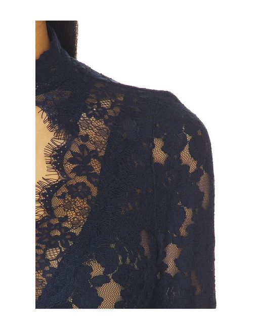 Free People Blue First Crush Lace Tunic