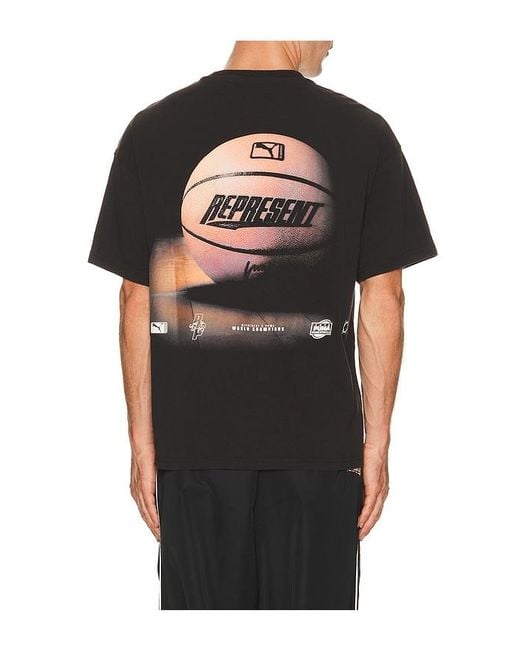 PUMA Black Represent Short Sleeve Tee for men