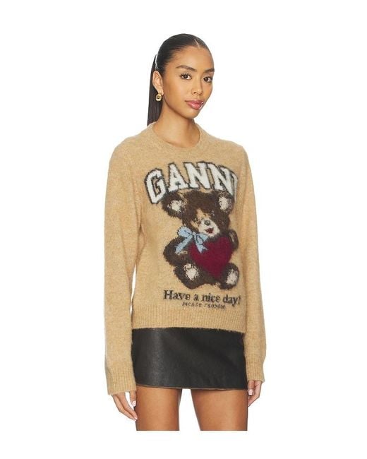 Ganni Brown Brushed Alpaca Sweater