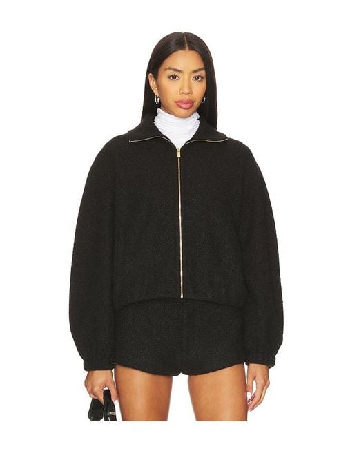 Amanda Uprichard Black Como Bomber Jacket