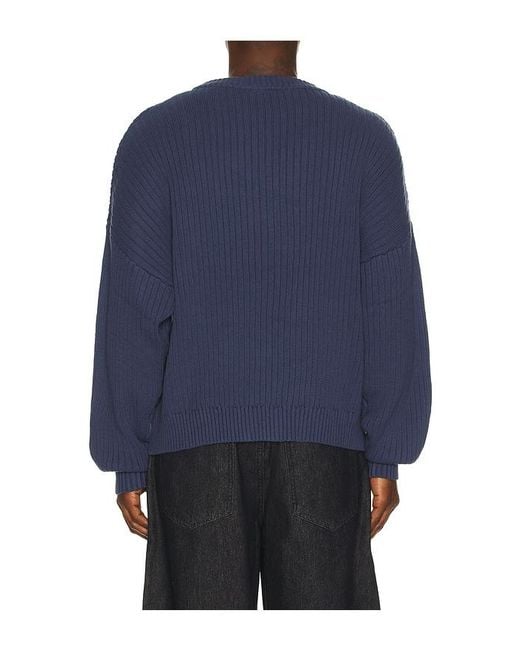 DRMERS CLUB Blue Drmers Ribbed Knit Sweater for men