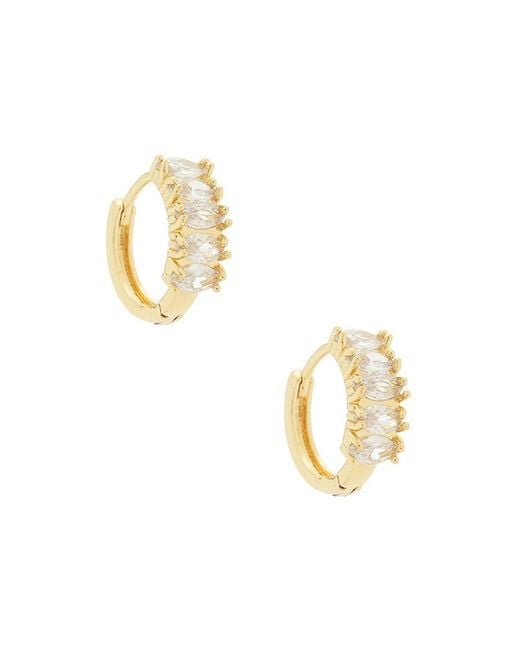 Mazin Jewels Metallic Baguette Hoop Earrings