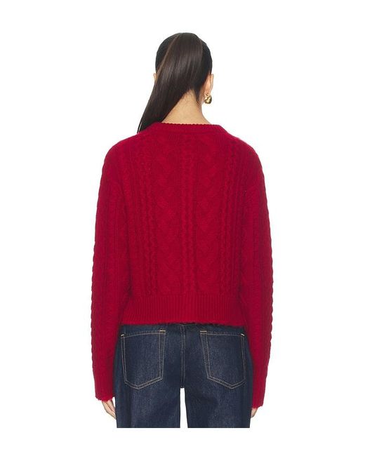 Re/done Red Cable Cardigan