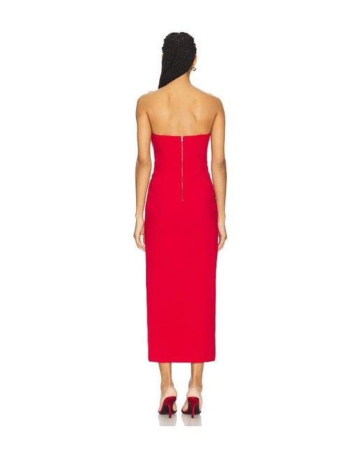 Bardot Red Nikki Strapless Midi Dress