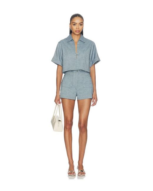 Matthew Bruch Blue Belted Pocket Short