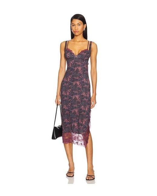 Free People Purple X Intimately Fp Party Crasher Midi Slip Dress