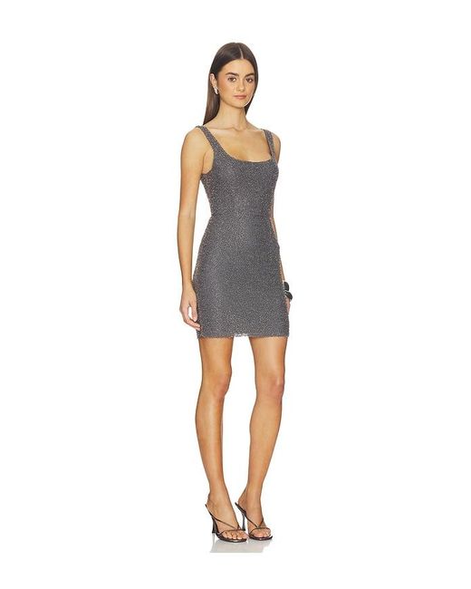 L'Agence Blue Inori Beaded Mini Dress