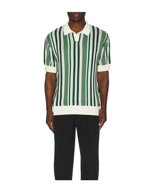 BOUND Green Knit Polo for men