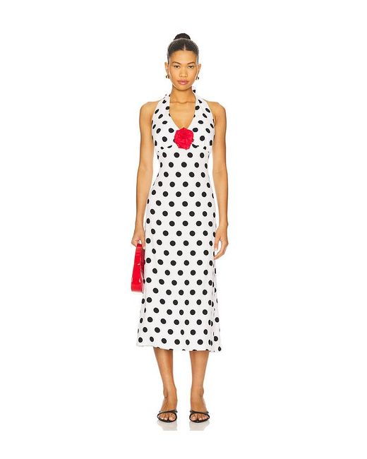 Sleeper White Jardin Halter Neck Maxi Dress