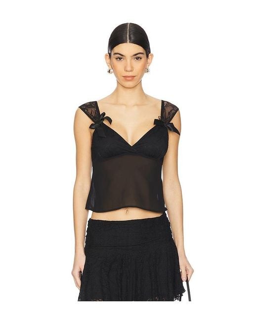 MORE TO COME Black Ariele Top
