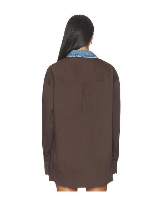 SER.O.YA Brown Gill Poplin Shirt