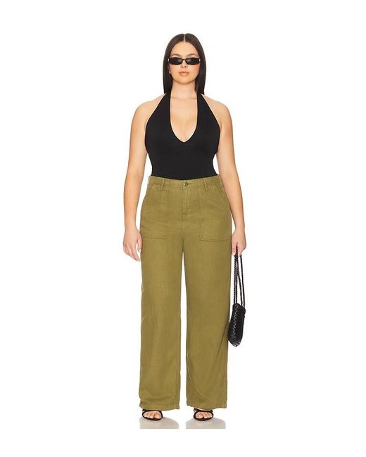 GOOD AMERICAN Green Lite Linen Jeans