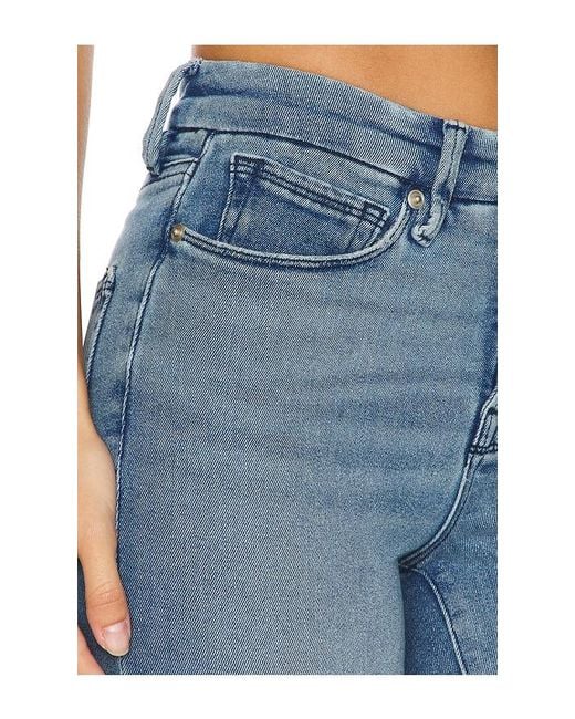 GOOD AMERICAN Blue Good Petite Straight Split Pockets Jeans