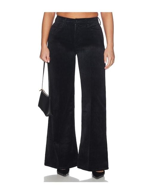 GOOD AMERICAN Black Velvet Good Waist Palazzo Pants