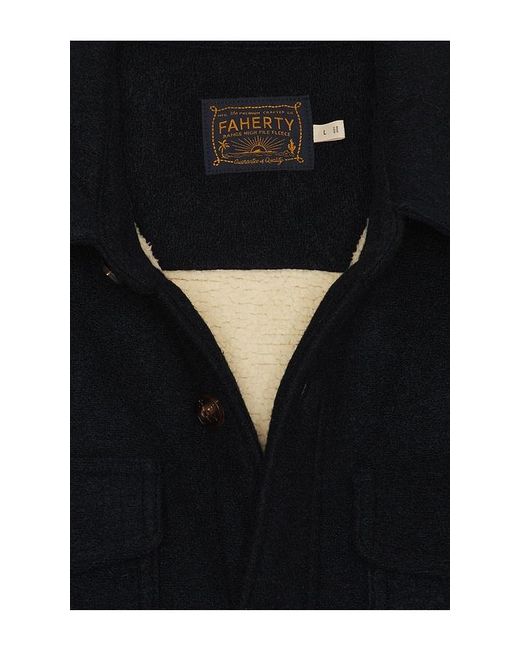 Faherty Brand Black Range Fleece Lined Shacket for men