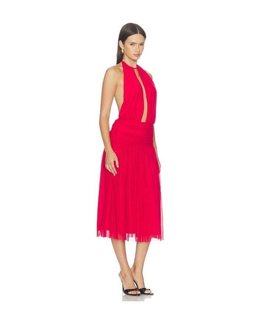 Nossa Backless Midi Dress superdown de color Red