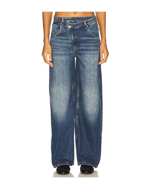 seventy + mochi Blue Cross Over Lia Wide Leg Jeans