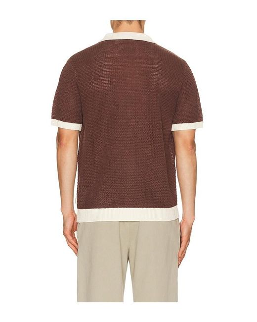 Onia Brown Linen Button Up Shirt for men