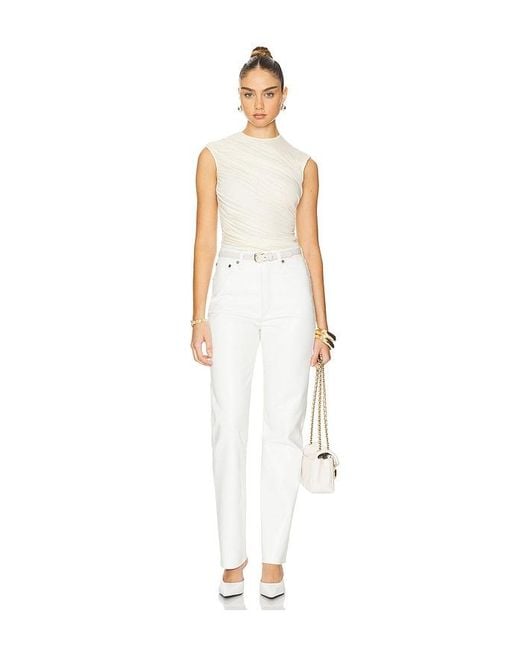 Agolde White 90's Pinch Waist Long Jeans