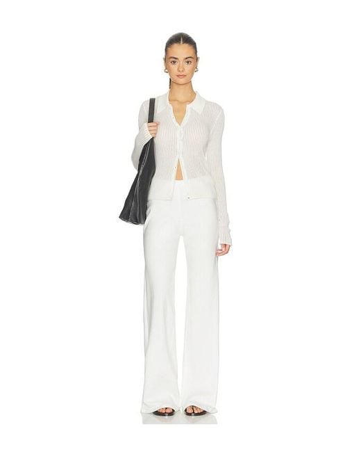 SABLYN White Pyper Slim Button Up W/ Collar