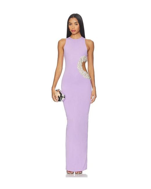 Bronx and Banco Purple Camila Cutout Maxi Dress