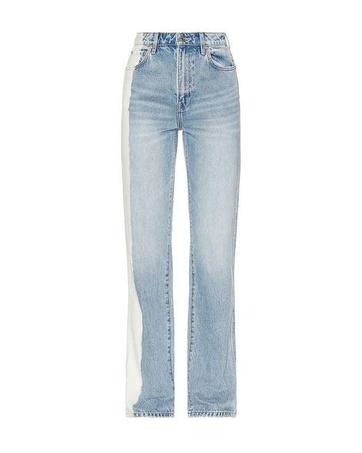GRLFRND Blue Sara Super High-Rise Straight Jeans