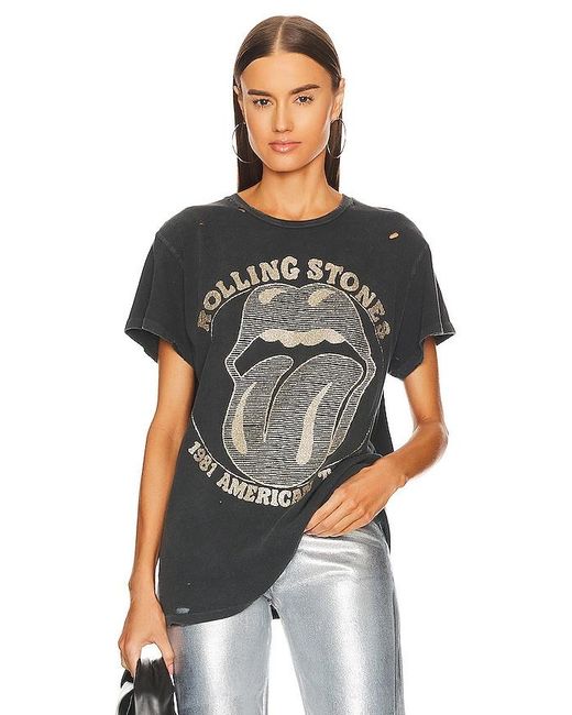 MadeWorn Black The Rolling Stones Destroyed Tee