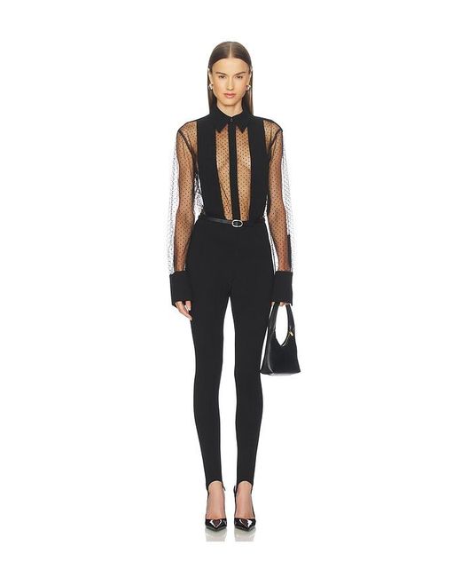 Sans Faff Black Meghan Panelled Polka Silk Blouse