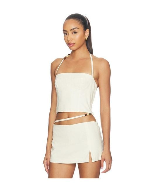 L'academie White 'Academie Kora Linen Top